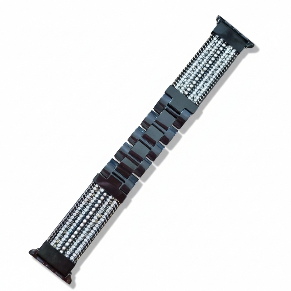 Posh Tech 38/40mm NEW Smart Watch Band Black Gold CZ Rhinestones Goth Unisex